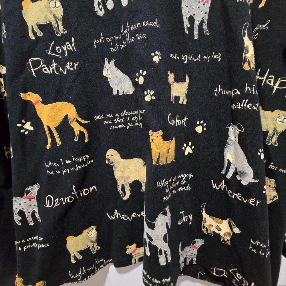 Share Jess & Jane Top Blouse Womens Large Dogs Best Friend Made in USA - Picture 5 of 5